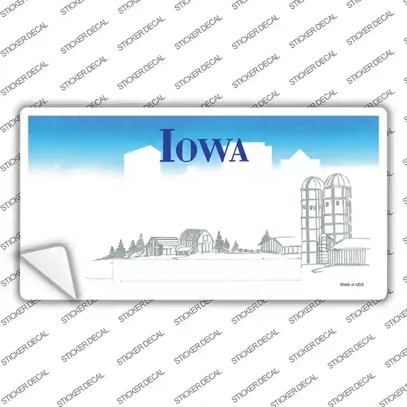 LP-2230s-L Iowa State Blank Novelty Sticker Decal - Large