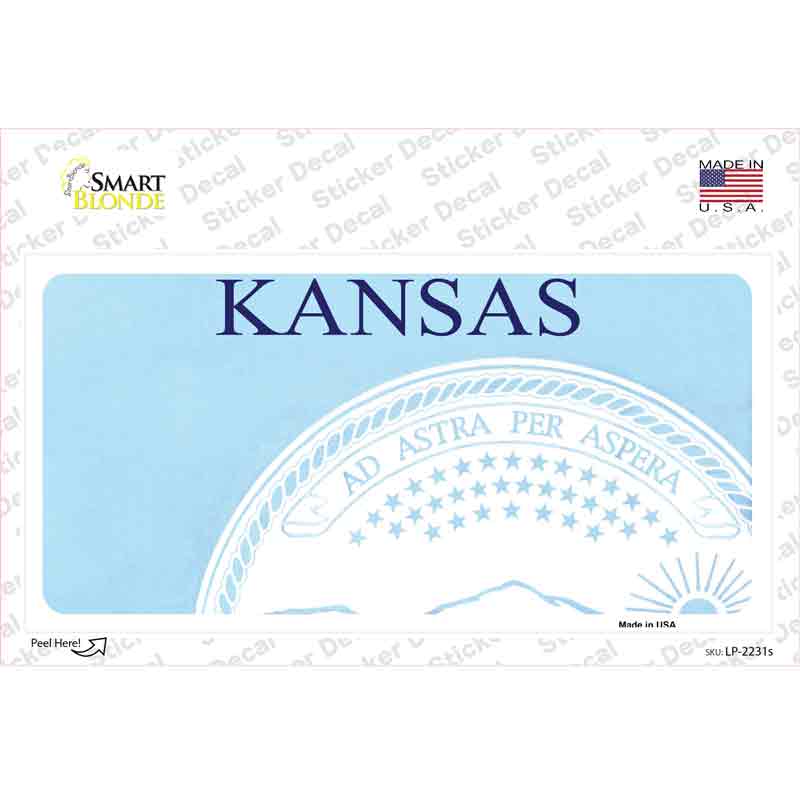 LP-2231s-M Kansas State Blank Novelty Sticker Decal - Medium