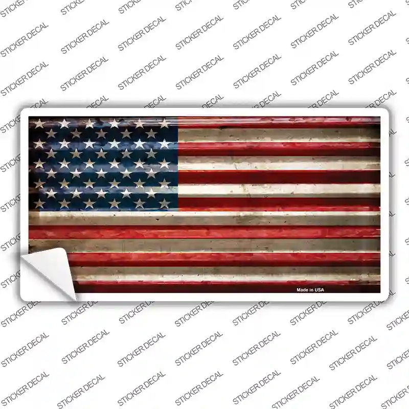 LP-11812s-S American Flag Corrugated Effect Novelty Sticker Decal - Small