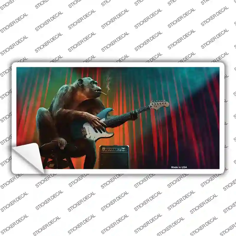 LP-11897s-S Monkey with Guitar Novelty Sticker Decal - Small