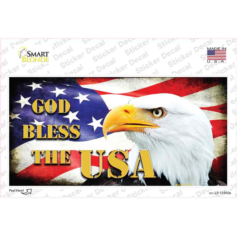 LP-11910s-M God Bless the USA Novelty Sticker Decal - Medium