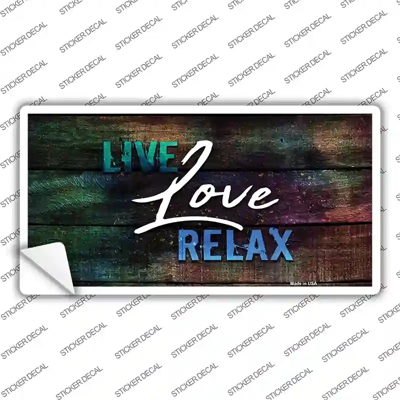 LP-11918s-S Live Love Relax Novelty Sticker Decal - Small