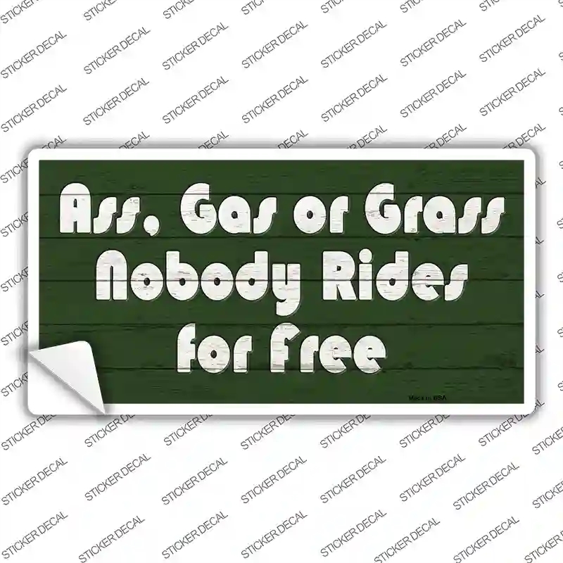 LP-13685s-XL Ass Gas or Grass Novelty Sticker Decal - Extra Large
