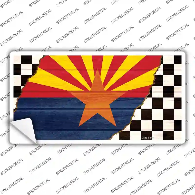 LP-13688s-S Arizona Racing Flag Novelty Sticker Decal - Small