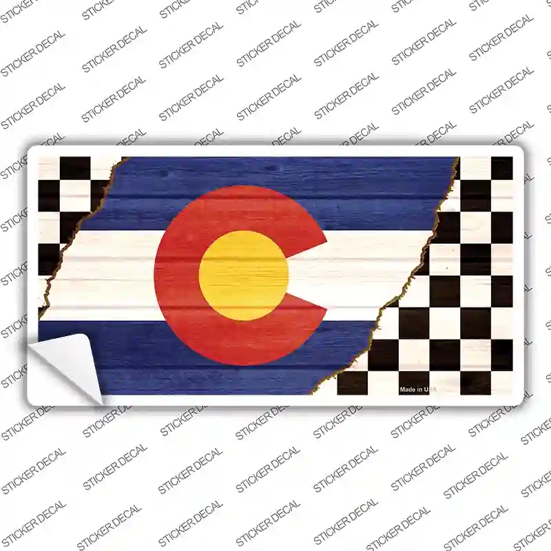 LP-13691s-L Colorado Racing Flag Novelty Sticker Decal - Large