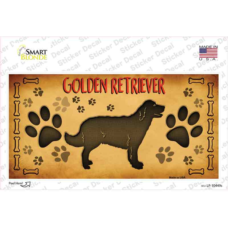 LP-10449s-M Golden Retriever Novelty Sticker Decal - Medium