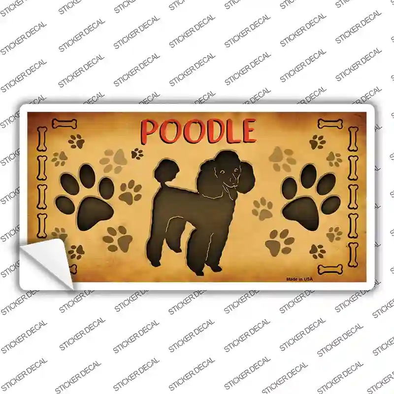 LP-10455s-XL Poodle Novelty Sticker Decal - Extra Large