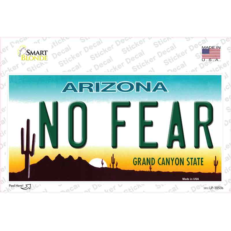 LP-1053s-M No Fear Arizona Novelty Sticker Decal - Medium