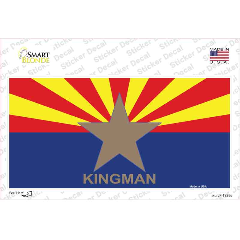LP-1829s-M Kingman Arizona State Flag Novelty Sticker Decal - Medium
