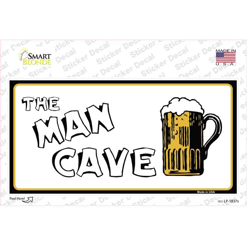LP-1837s-M Man Cave Novelty Sticker Decal - Medium