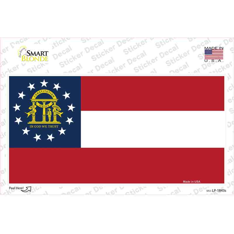 LP-1843s-M Georgia State Flag Novelty Sticker Decal - Medium