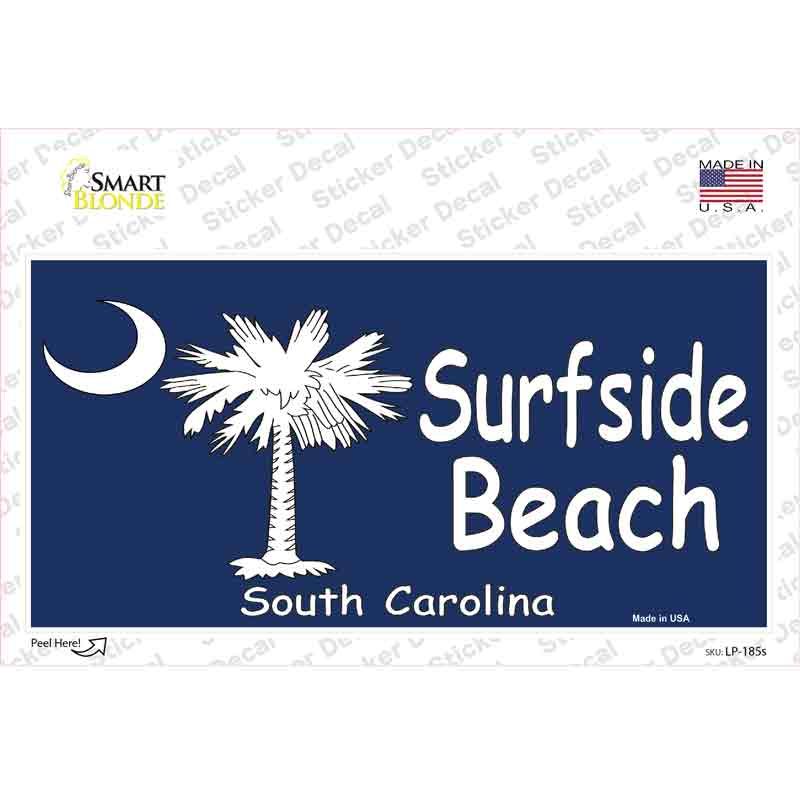 LP-185s-M Surf Side Beach Novelty Sticker Decal - Medium