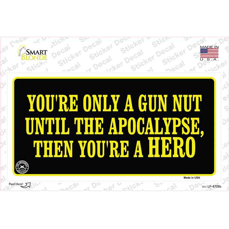 LP-4708s-M Gun Nut Novelty Sticker Decal - Medium