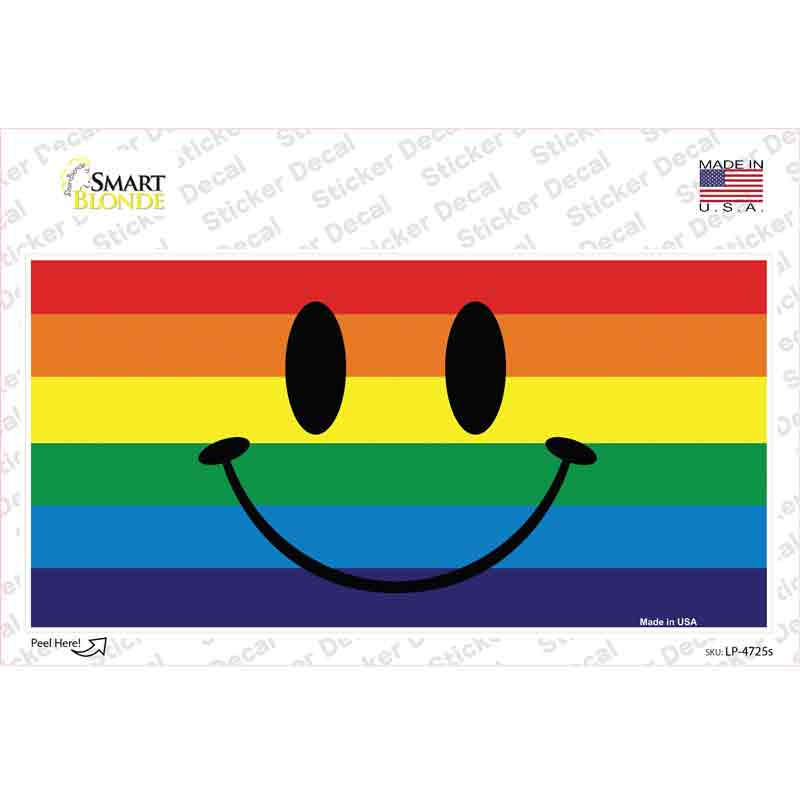 LP-4725s-M Smiley Face Novelty Sticker Decal - Medium