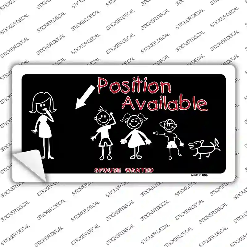 LP-4779s-XL Position Available Male Novelty Sticker Decal - Extra Large