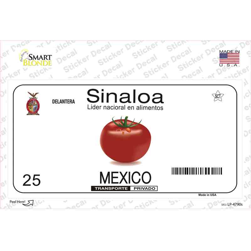 LP-4790s-M Sinaloa Mexico Novelty Sticker Decal - Medium