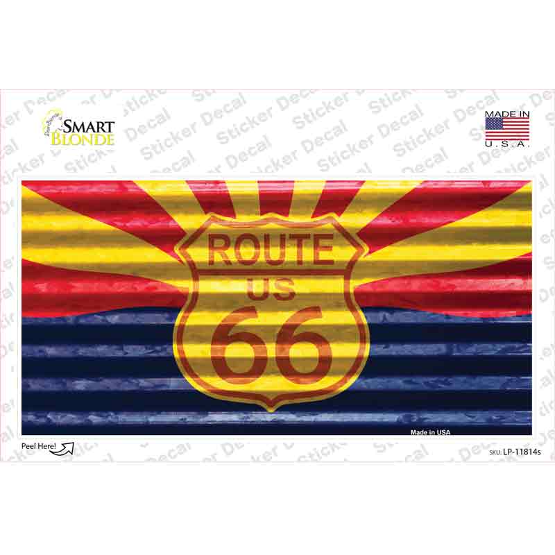 LP-11814s-M Route 66 Arizona Flag Novelty Sticker Decal - Medium