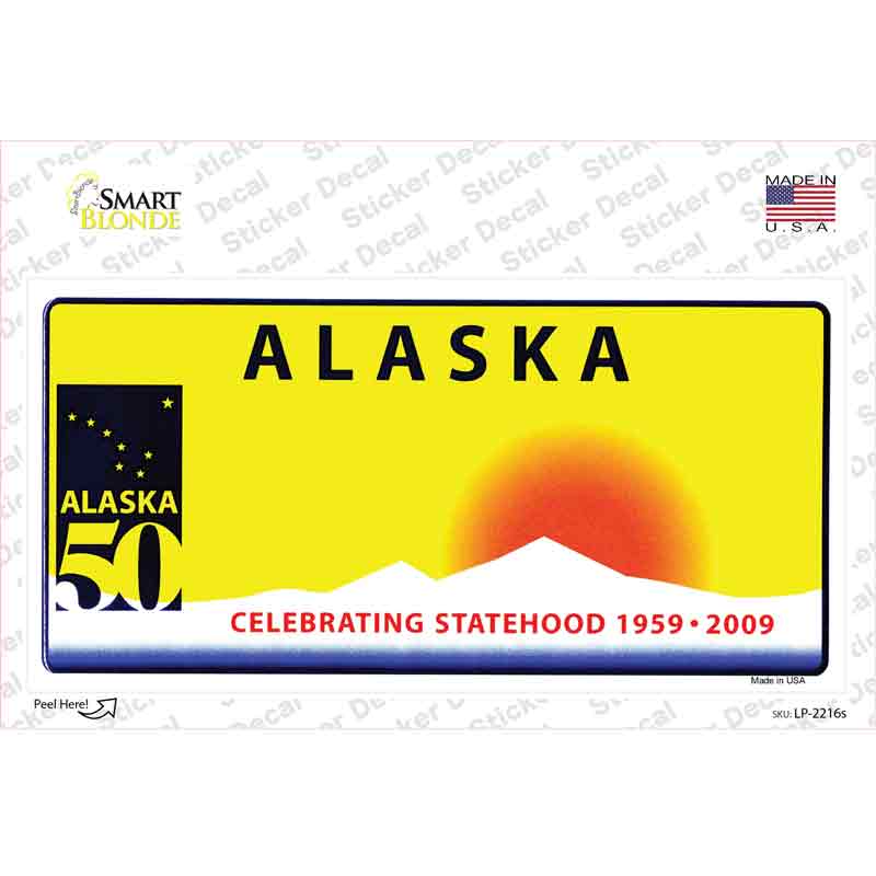 LP-2216s-M Alaska State Blank Novelty Sticker Decal - Medium