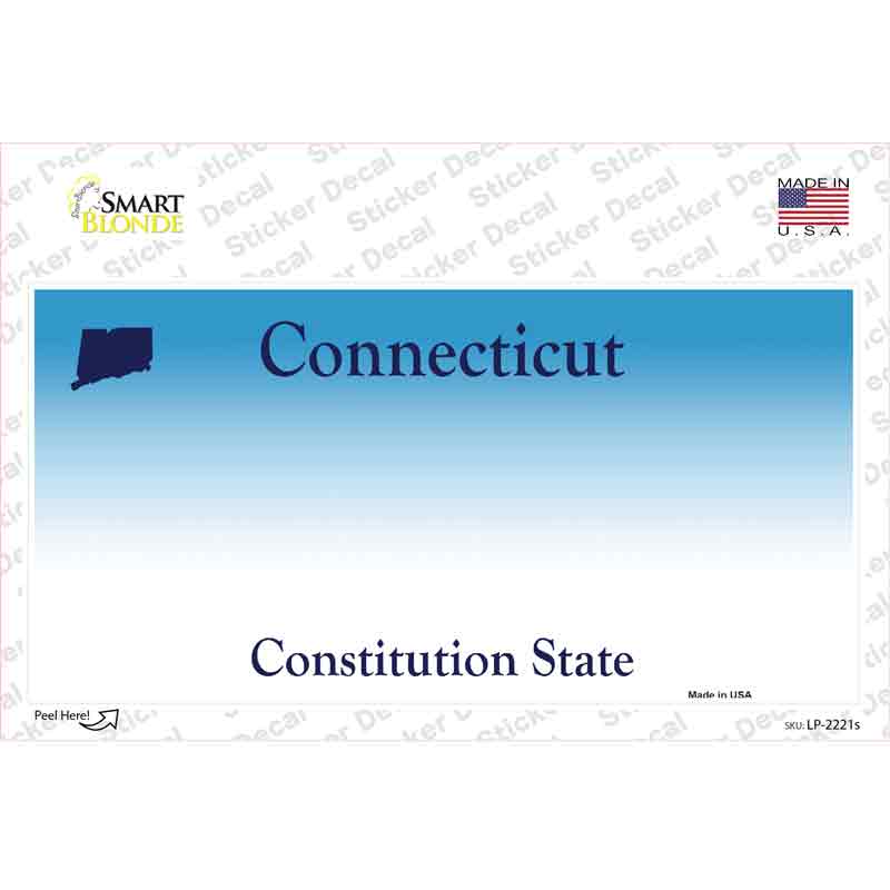 LP-2221s-M Connecticut State Background Novelty Sticker Decal - Medium
