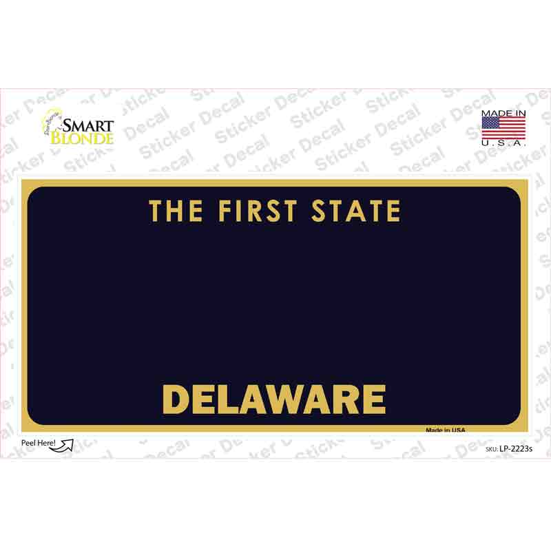 LP-2223s-M Delaware State Blank Novelty Sticker Decal - Medium