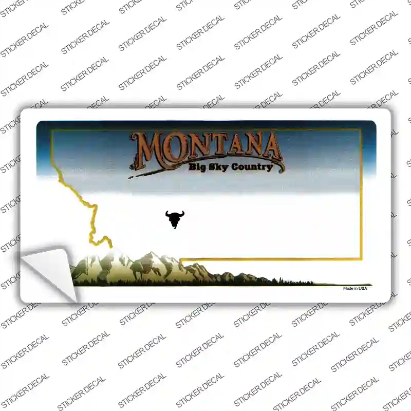 LP-2241s-L Montana State Blank Novelty Sticker Decal - Large