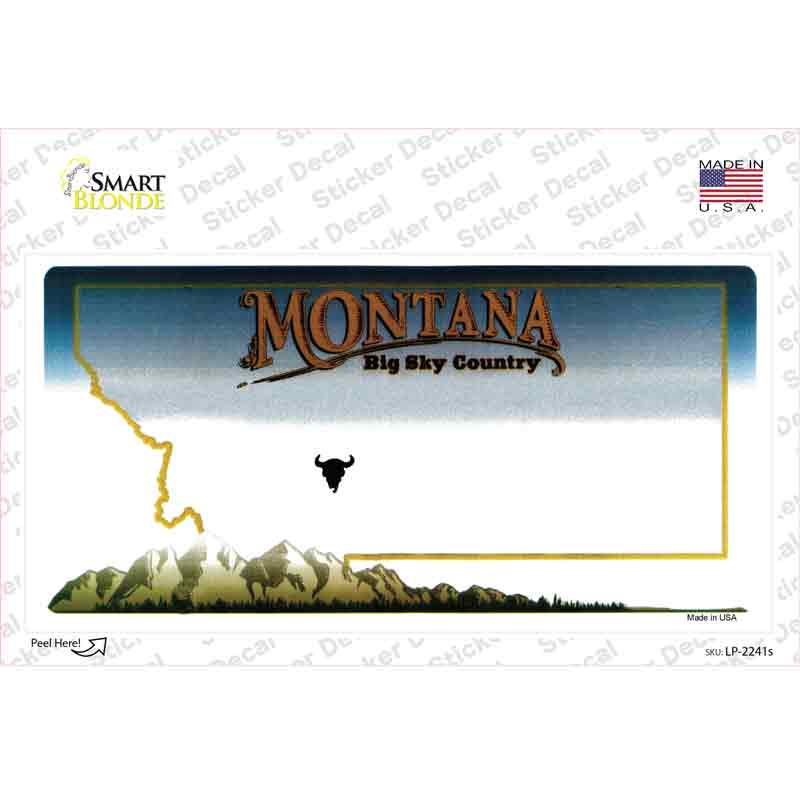 LP-2241s-M Montana State Blank Novelty Sticker Decal - Medium