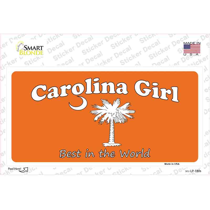 LP-180s-M Carolina Girl Orange Novelty Sticker Decal - Medium