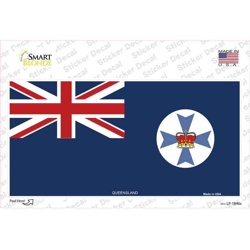 LP-1846s-M Queensland Flag Novelty Sticker Decal - Medium