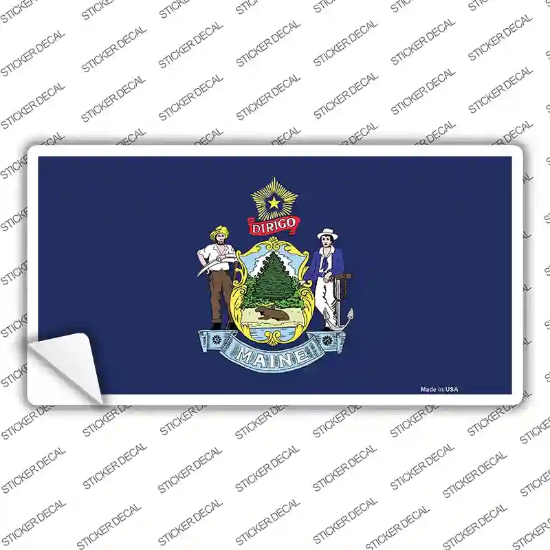 LP-3583s-XL Maine State Flag Novelty Sticker Decal - Extra Large