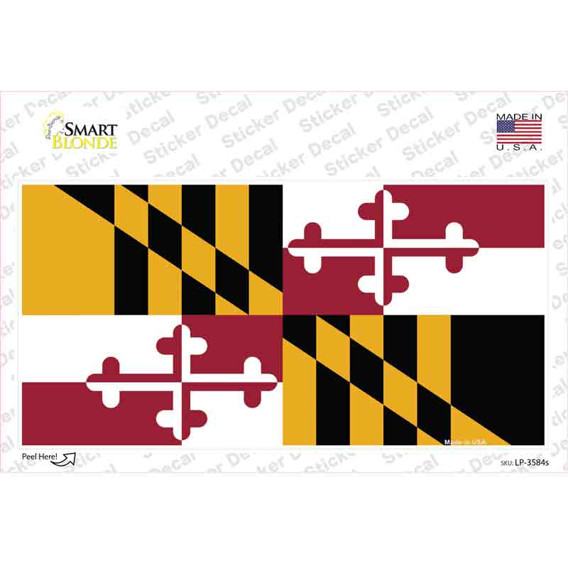 LP-3584s-M Maryland State Flag Novelty Sticker Decal - Medium