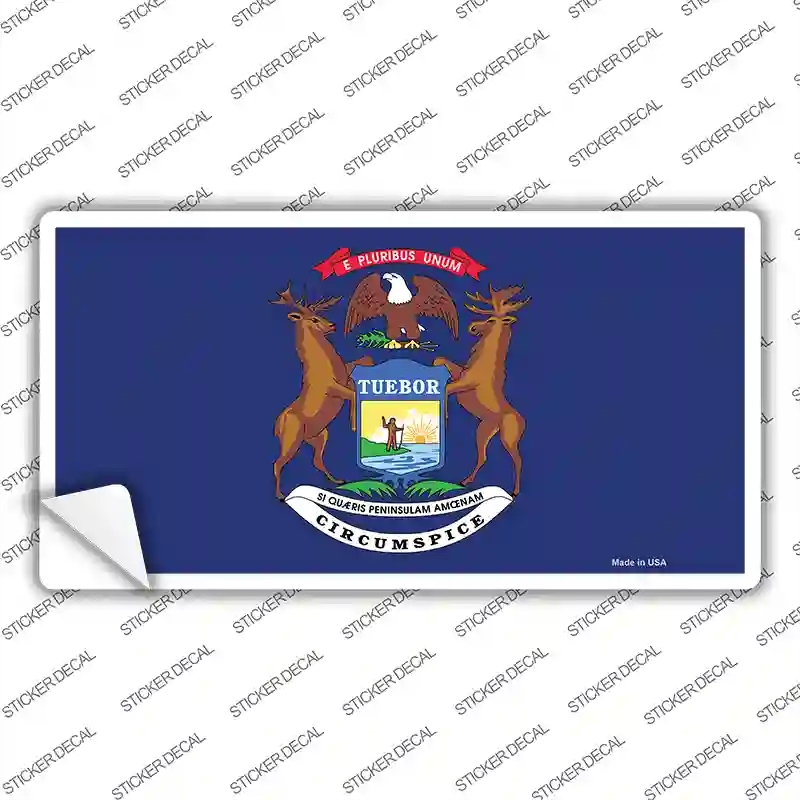LP-3586s-S Michigan State Flag Novelty Sticker Decal - Small