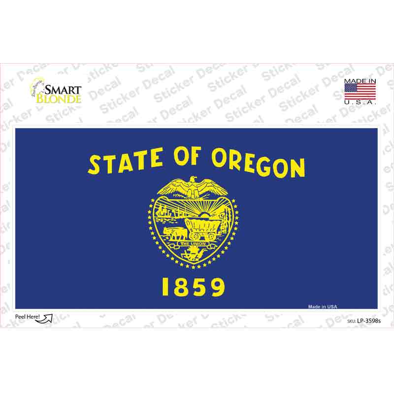 LP-3598s-M Oregon State Flag Novelty Sticker Decal - Medium