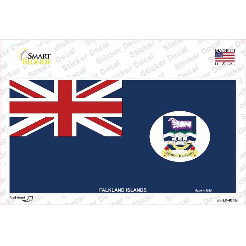 LP-4013s-M Falkland Islands Flag Novelty Sticker Decal - Medium