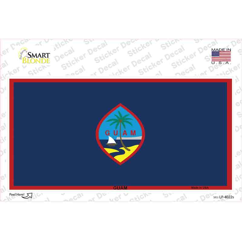 LP-4022s-M Guam Flag Novelty Sticker Decal - Medium