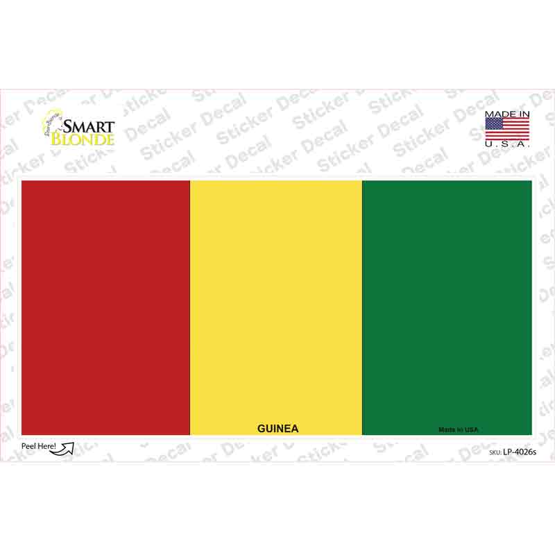 LP-4026s-M Guinea Flag Novelty Sticker Decal - Medium