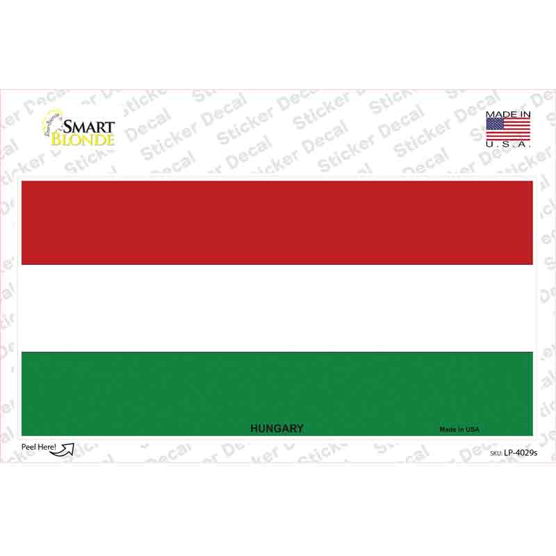 LP-4029s-M Hungary Flag Novelty Sticker Decal - Medium