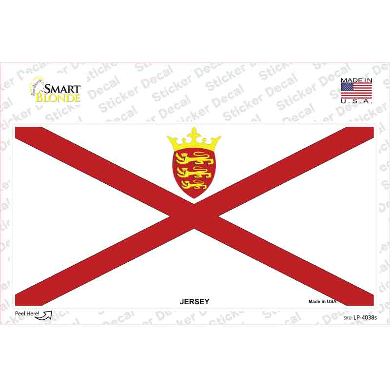 LP-4038s-M Jersey Flag Novelty Sticker Decal - Medium