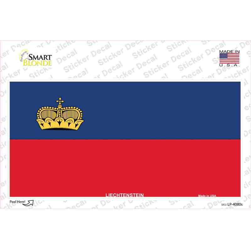 LP-4080s-M Liechtenstein Flag Novelty Sticker Decal - Medium