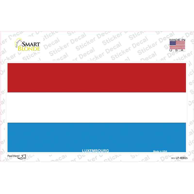 LP-4082s-M Luxembourg Flag Novelty Sticker Decal - Medium