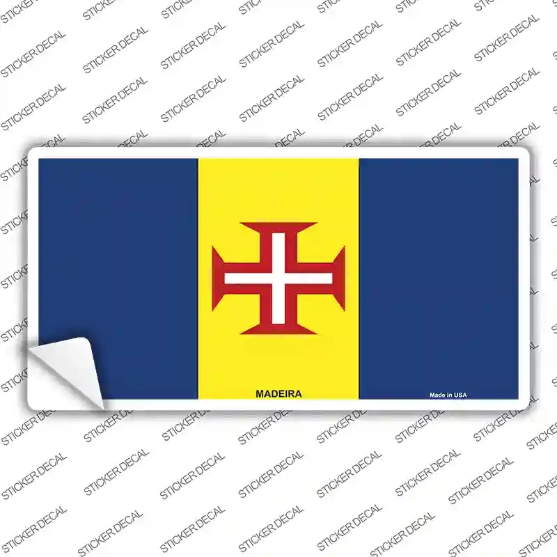 LP-4088s-L Madeira Flag Novelty Sticker Decal - Large