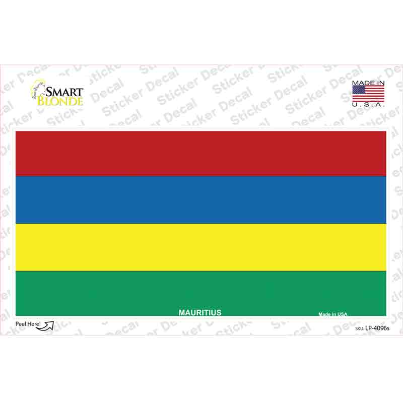 LP-4096s-M Mauritius Flag Novelty Sticker Decal - Medium