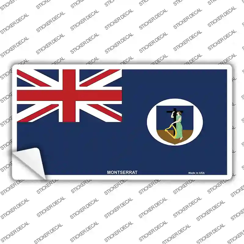 LP-4100s-S Montserrat Flag Novelty Sticker Decal - Small
