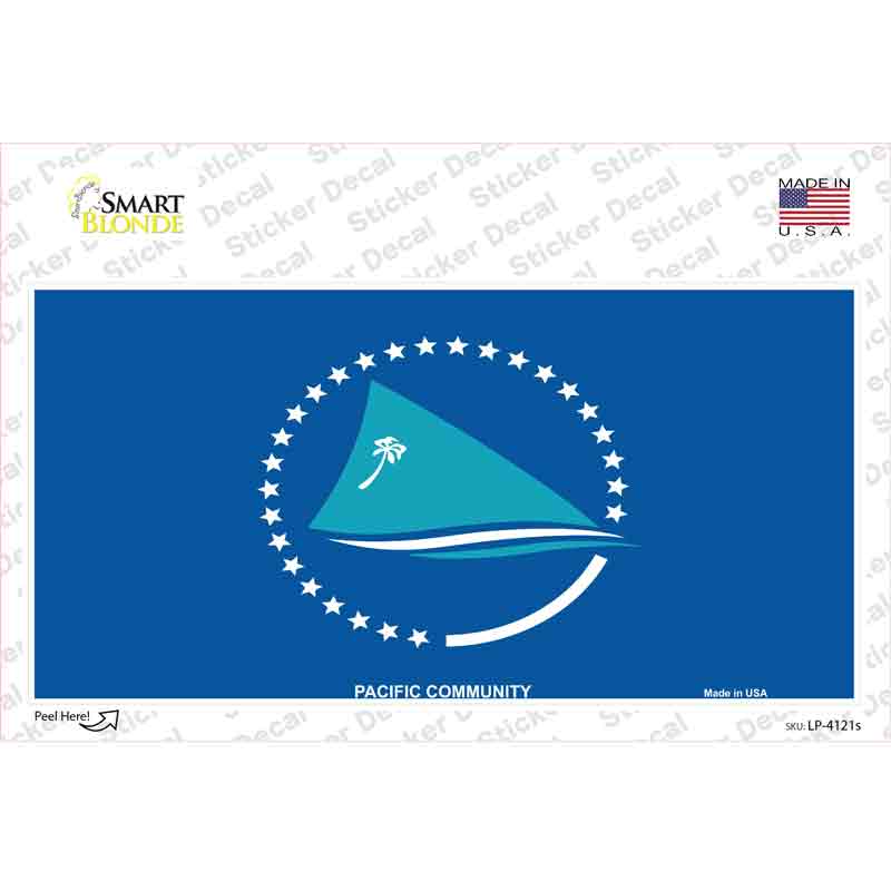 LP-4121s-M Pacific Community Flag Novelty Sticker Decal - Medium
