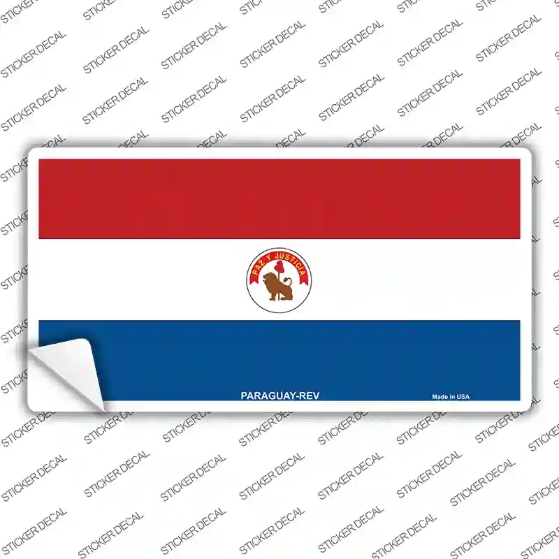 LP-4126s-S Paraguay-REV Flag Novelty Sticker Decal - Small