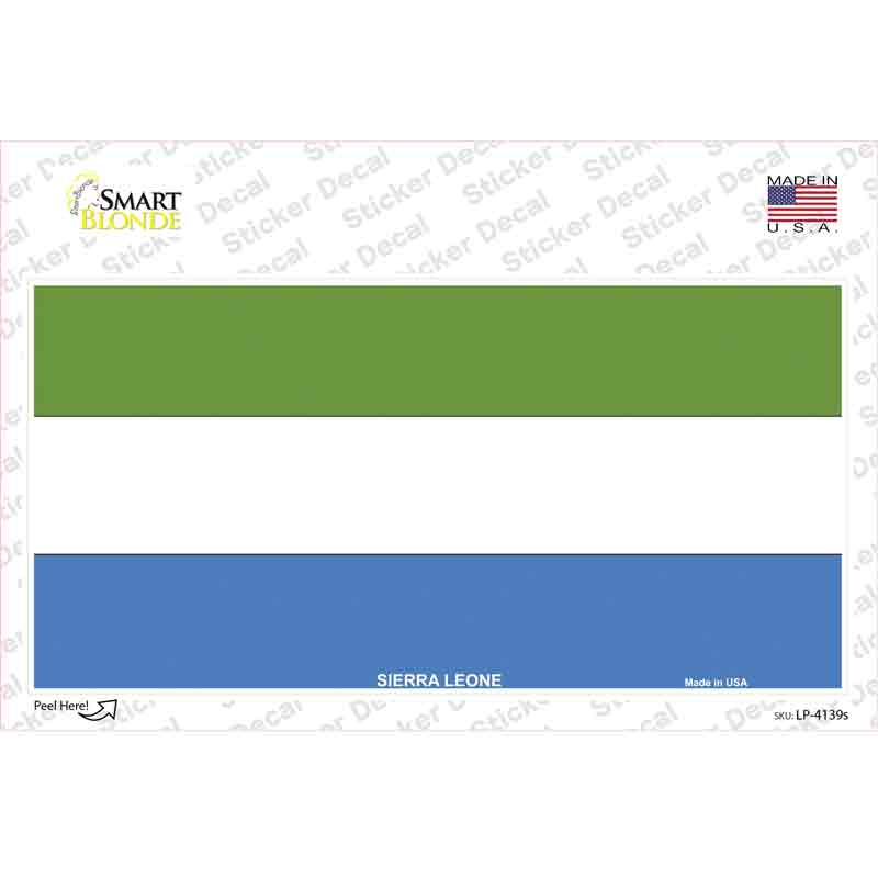 LP-4139s-M Sierra Leone Flag Novelty Sticker Decal - Medium