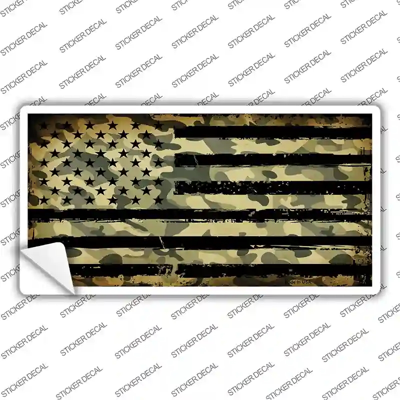 LP-10742s-L Camo American Flag Novelty Sticker Decal - Large
