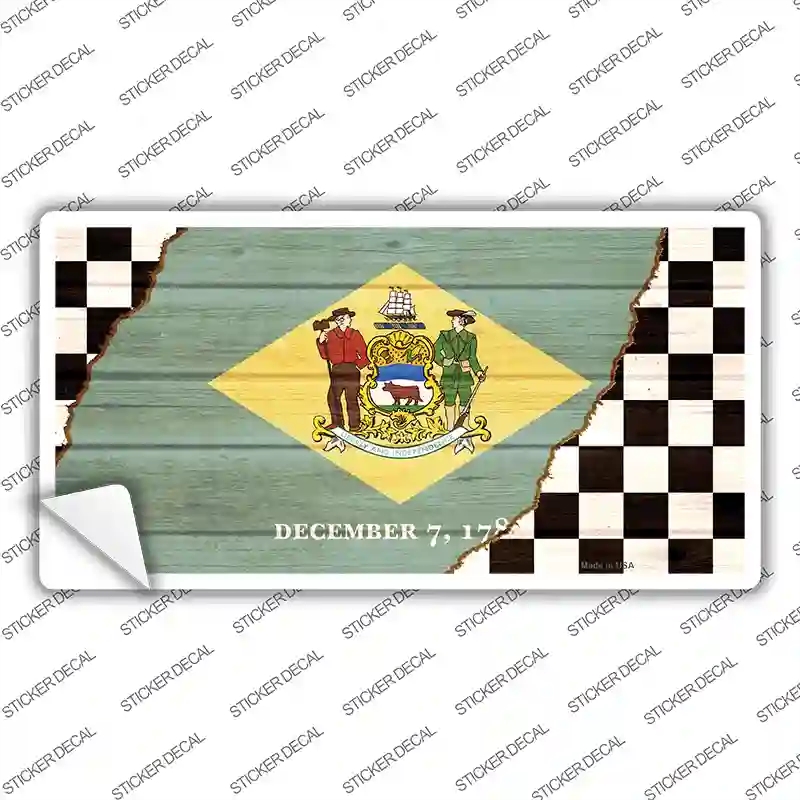 LP-13693s-XL Delaware Racing Flag Novelty Sticker Decal - Extra Large