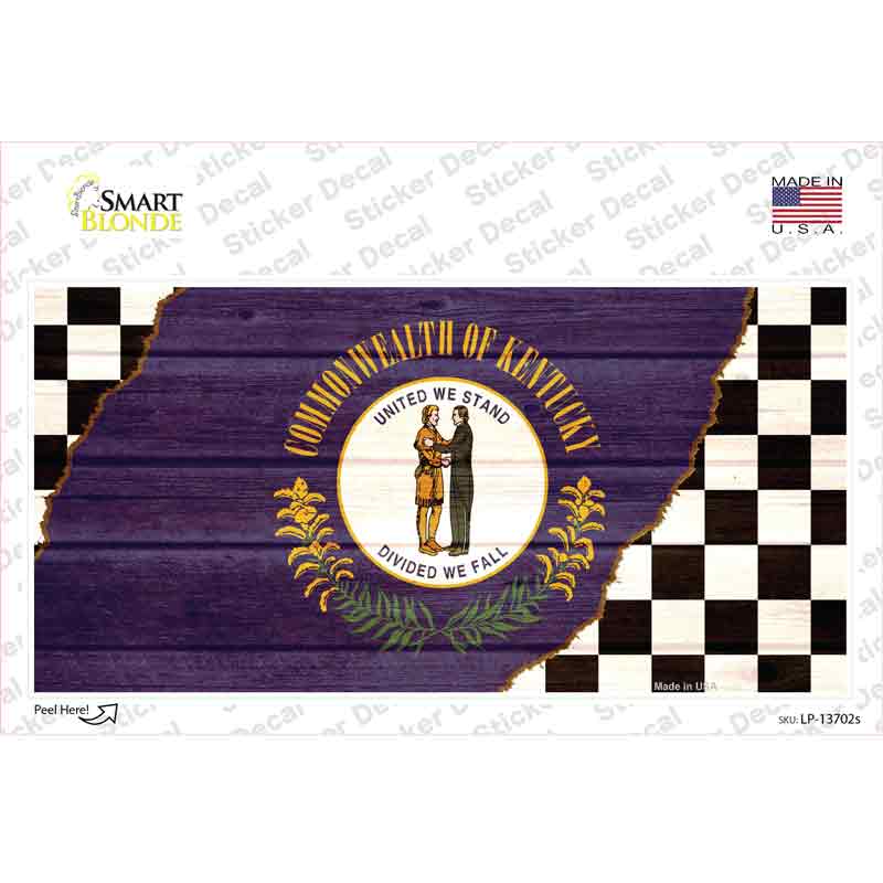 LP-13702s-M Kentucky Racing Flag Novelty Sticker Decal - Medium