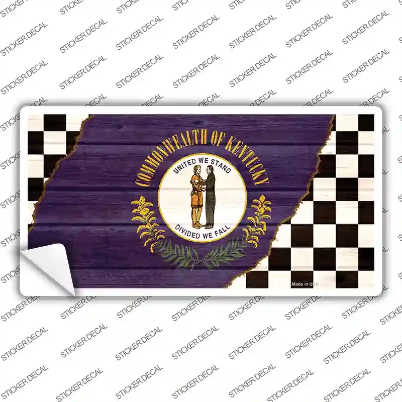 LP-13702s-S Kentucky Racing Flag Novelty Sticker Decal - Small