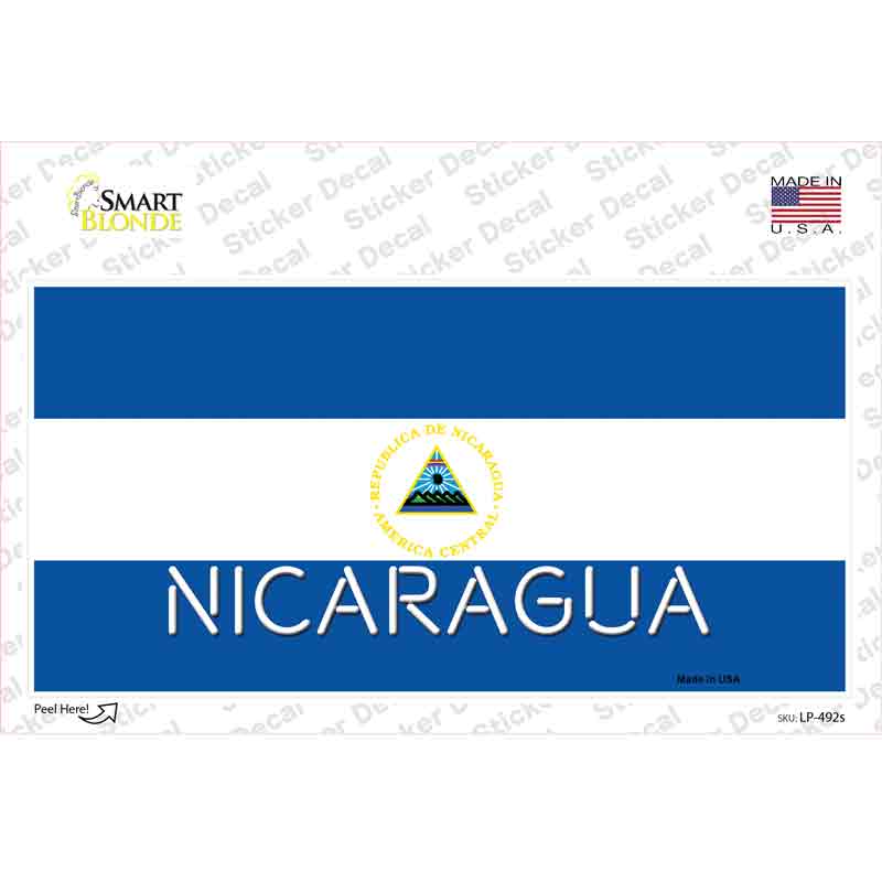 LP-492s-M Nicaragua Flag Novelty Sticker Decal - Medium